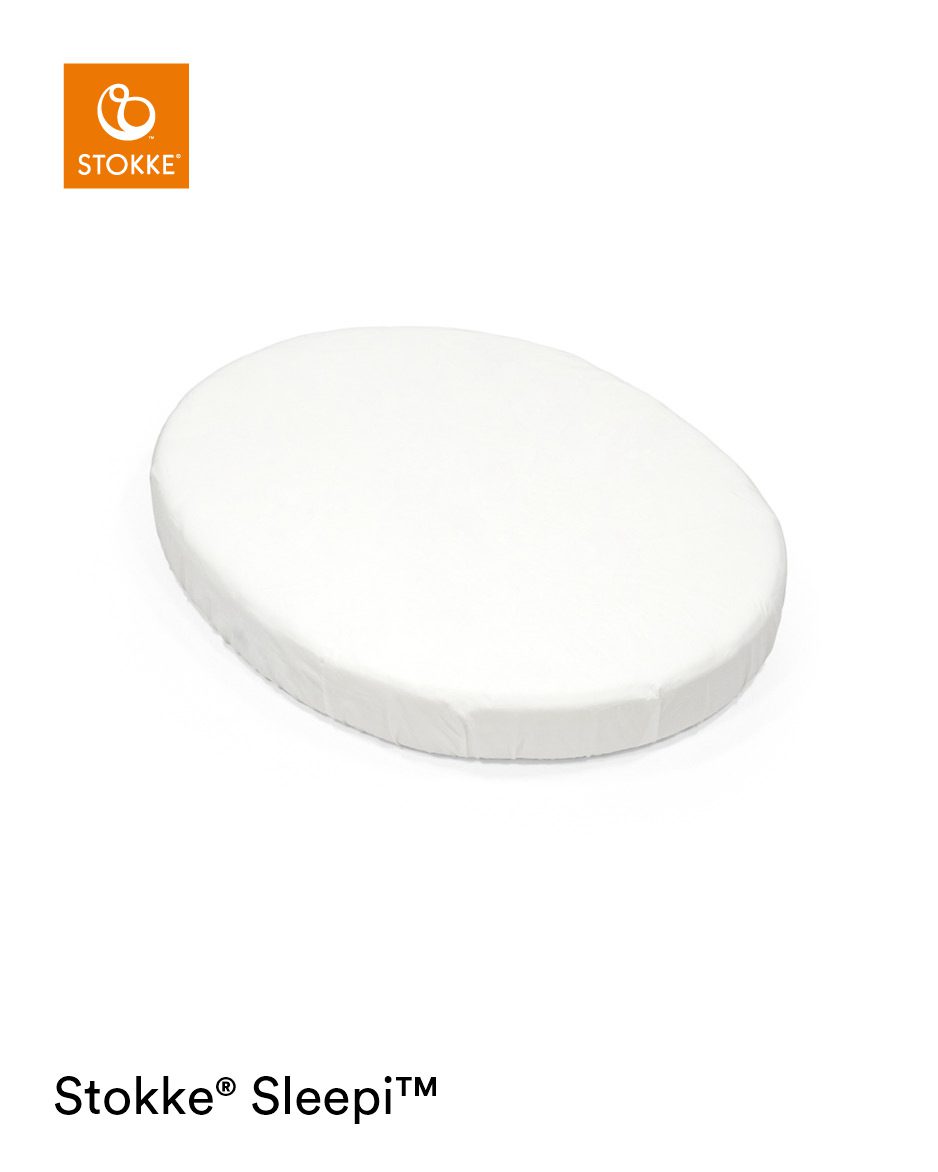 Stokke Sleepi Mini Mattress. With Fitted Sheet, White