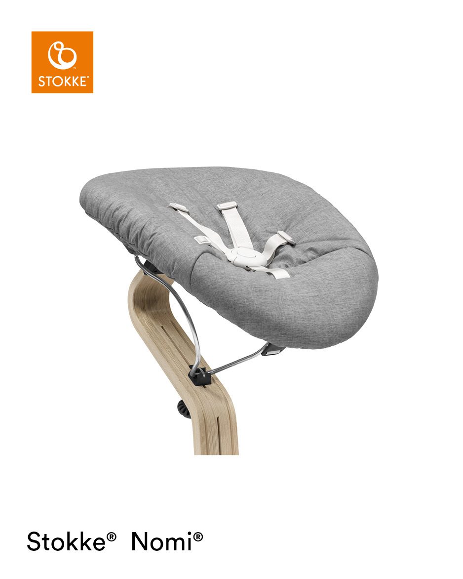 Stokke® Nomi® Chair Natural-Black with Newborn Set Grey