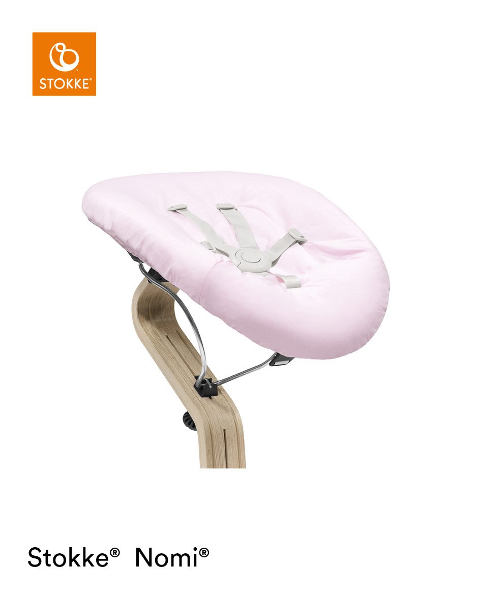 Stokke® Nomi® Chair Natural-Black with Newborn Set Pink