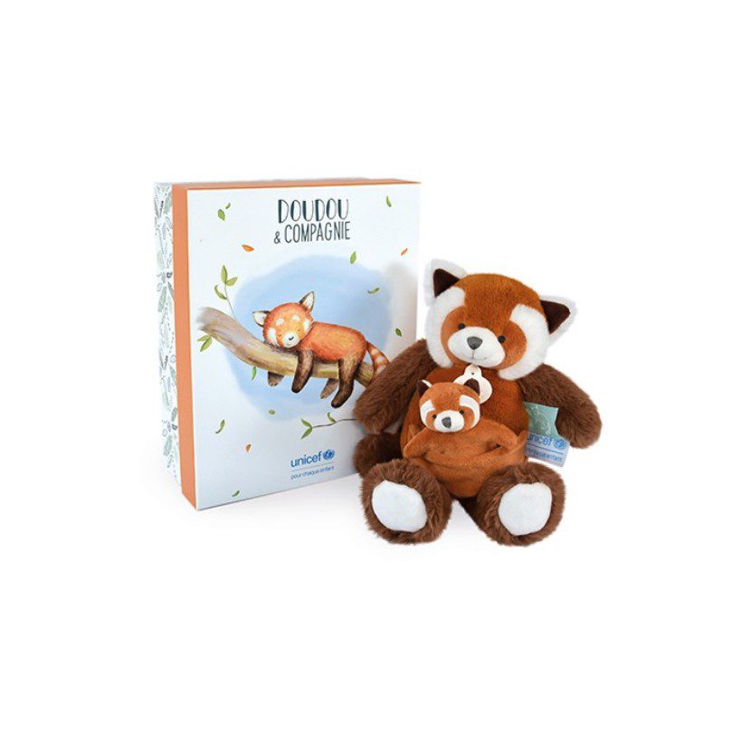 Doudou Plišana igračka Crvena panda s mladuncem- 25 cm