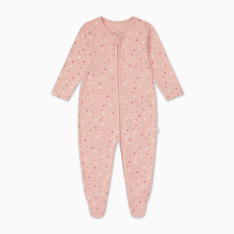 Floral Clever Zip Sleepsuit_Footed_A (1)