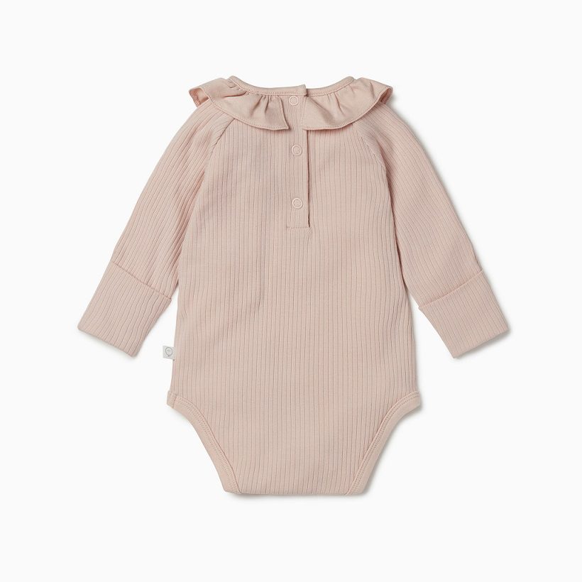 MORI SS23 Ribbed Frill Collar Bodysuit Blush_2