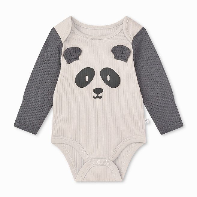 Panda Long Sleeve Bodysuit_FRONT