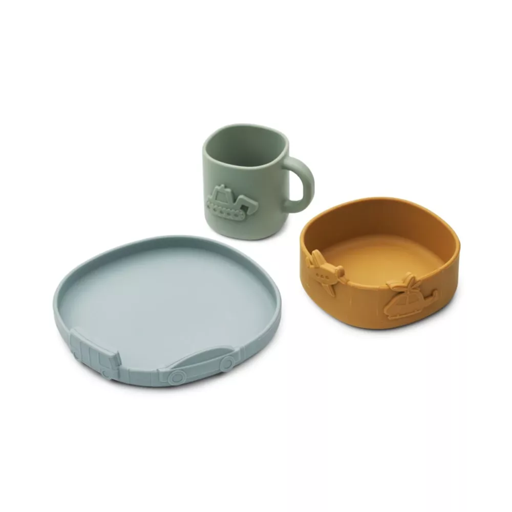 Liewood Silikonski set za jelo Blue Fog