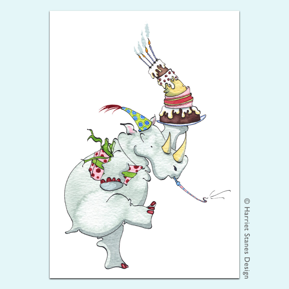 Čestitka Birthday Rhinoceros