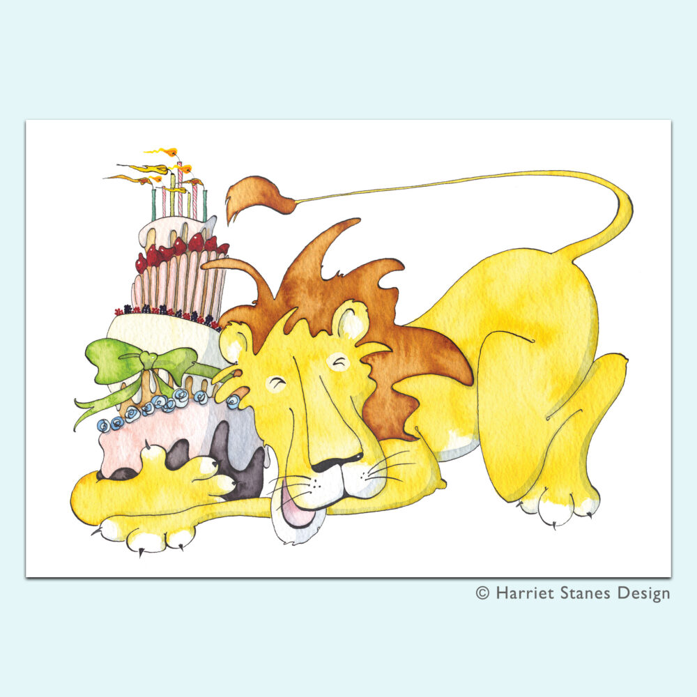 Čestitka Birthday Cake Lion