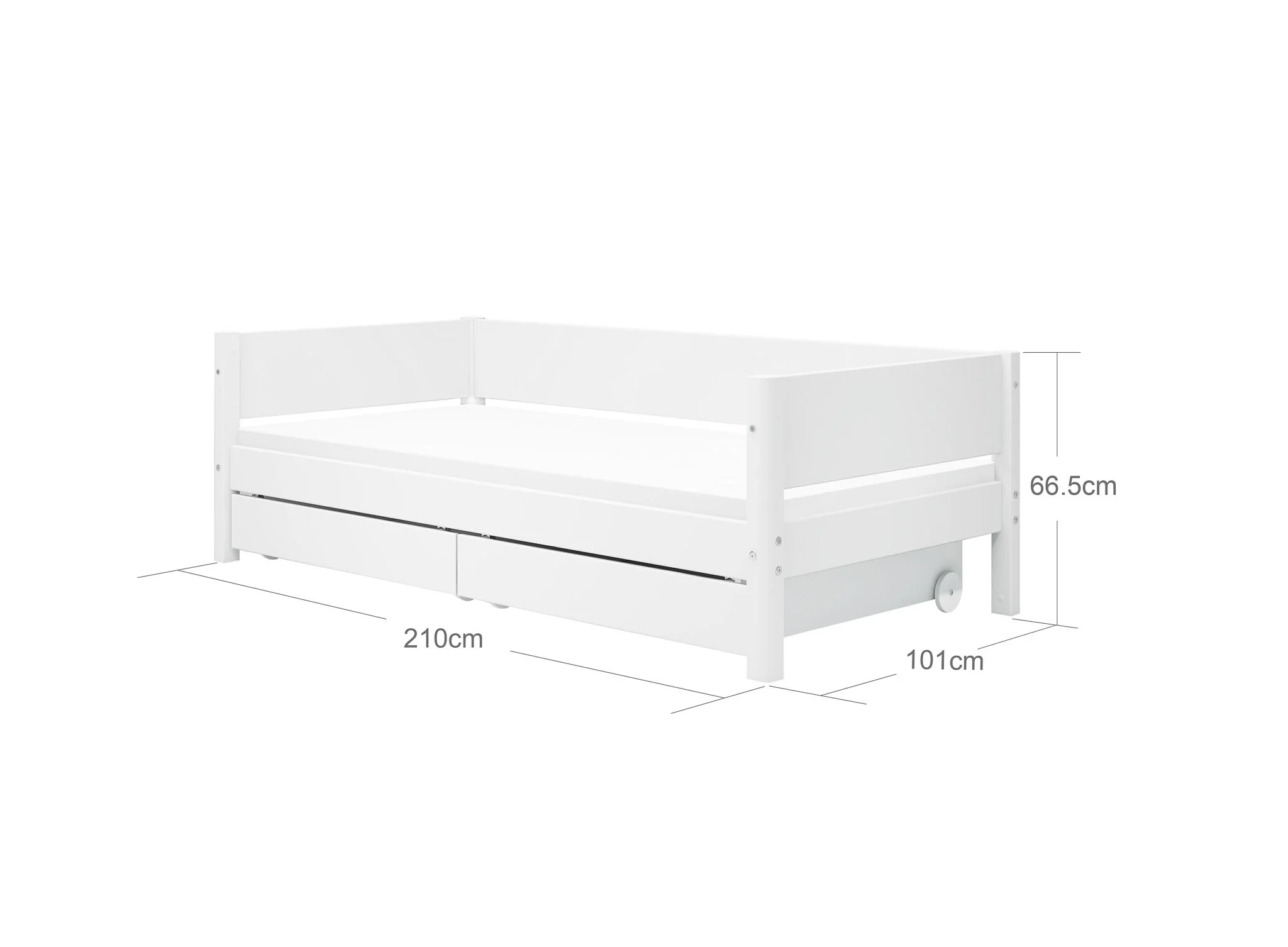 FLEXA White Daybed s dvije ladice