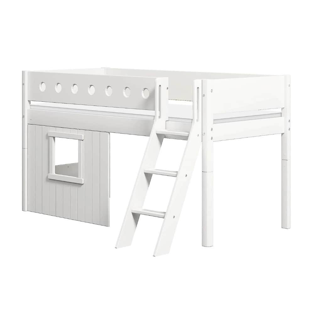 FLEXA White Mid-high Krevet Treehouse s kosim ljestvama