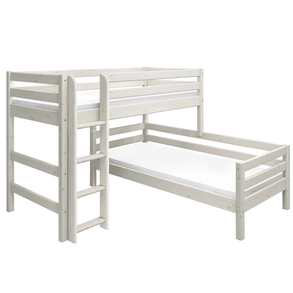 FLEXA Semi-high kutni krevet s ravnim ljestvama 90x200