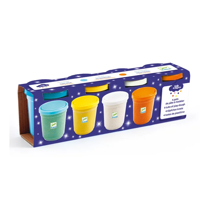 Djeco Set plastelina s gliterom