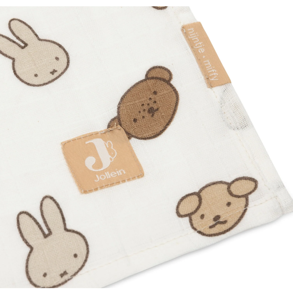 Jollein tetra pelene Miffy i prijatelji 115 x 115 cm 2 kom