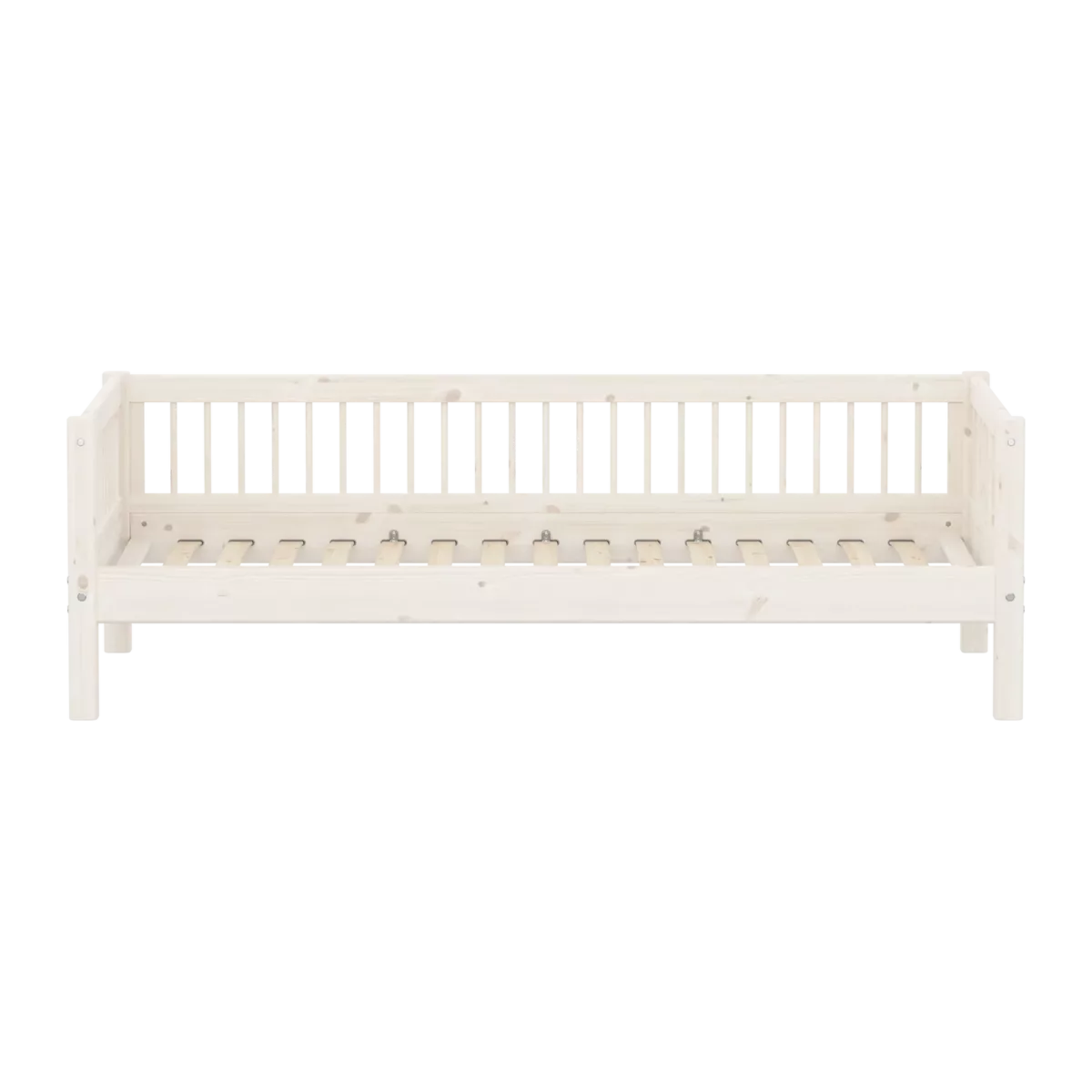 FLEXA CLASSIC Single bed s prečkama White