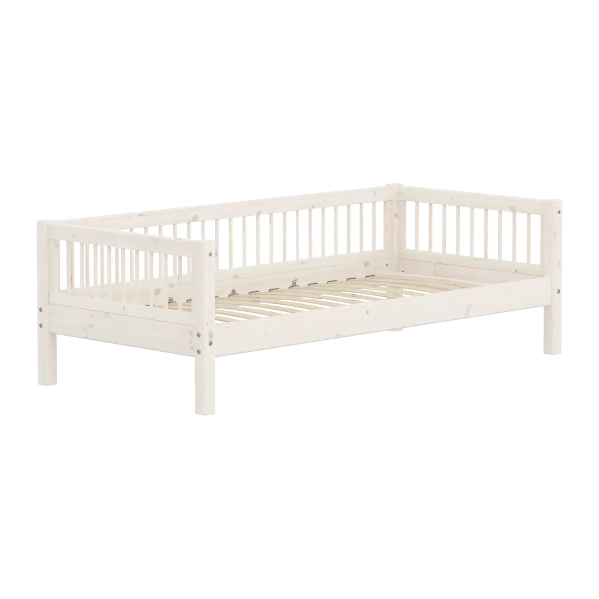 FLEXA CLASSIC Single bed s prečkama White
