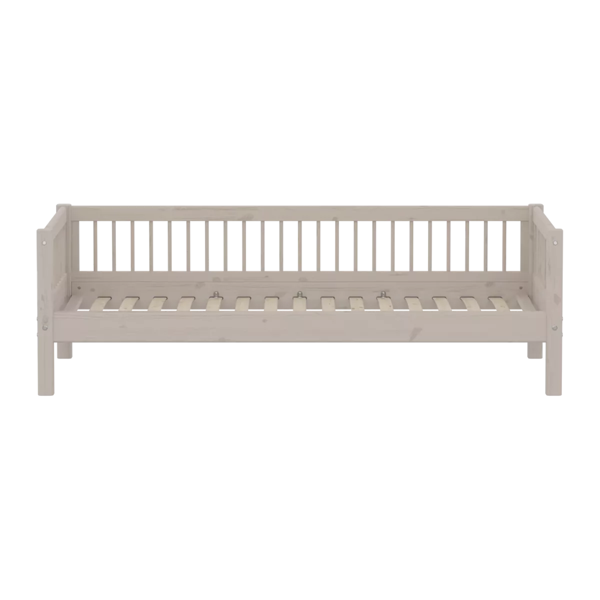 FLEXA CLASSIC Single bed s prečkama Grey