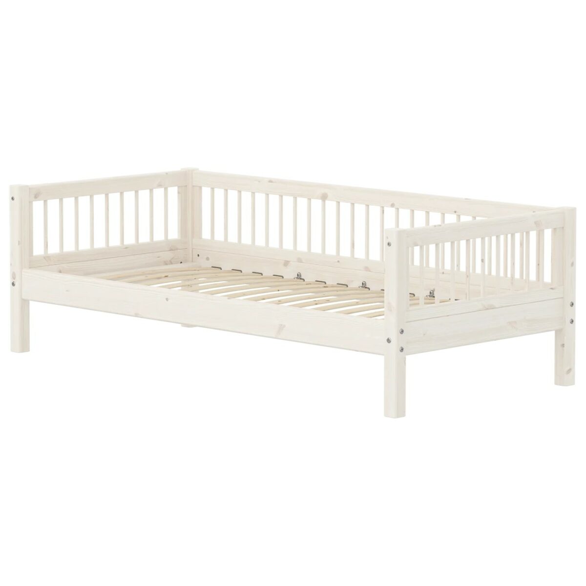 FLEXA CLASSIC Single bed s prečkama White