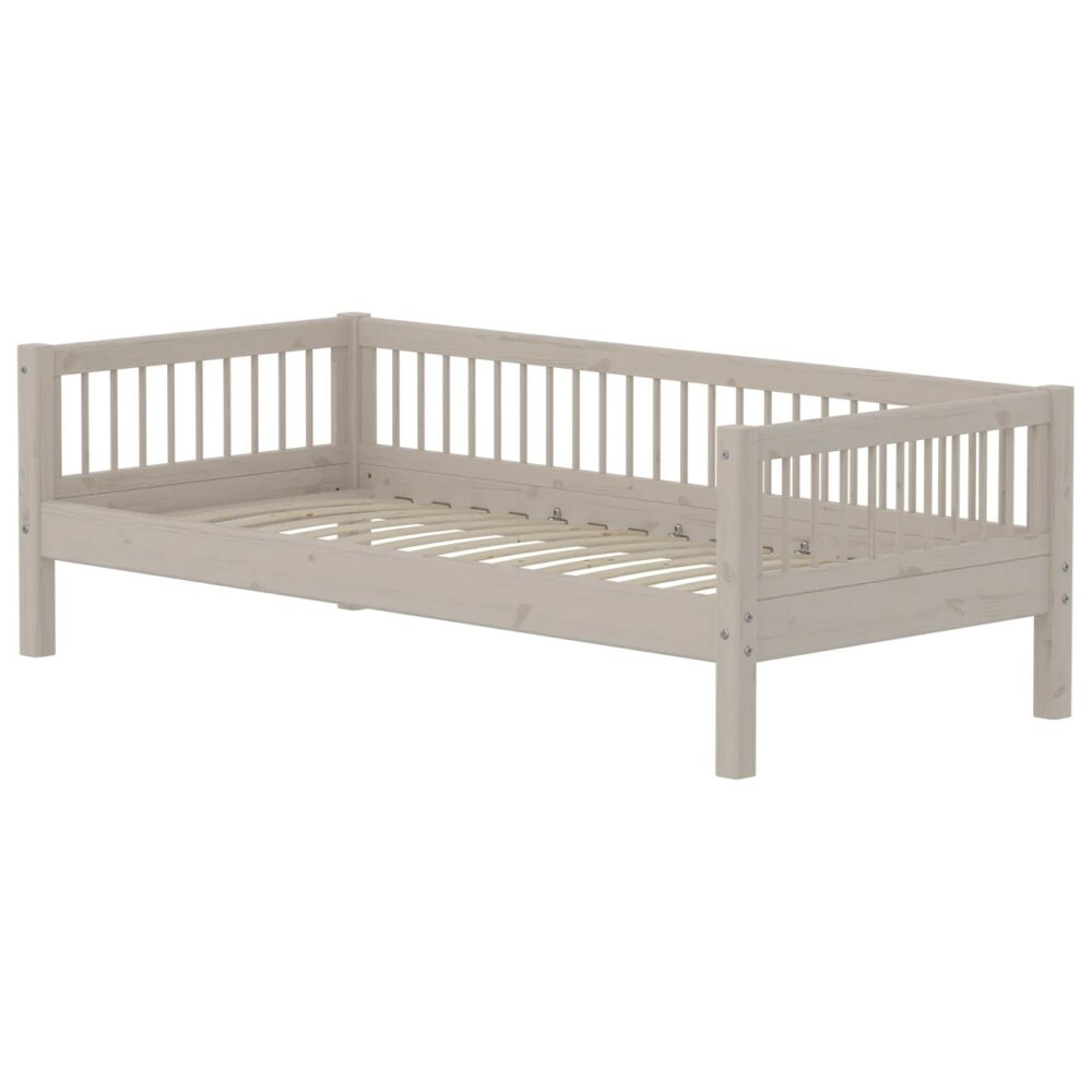 FLEXA CLASSIC Single bed s prečkama Grey