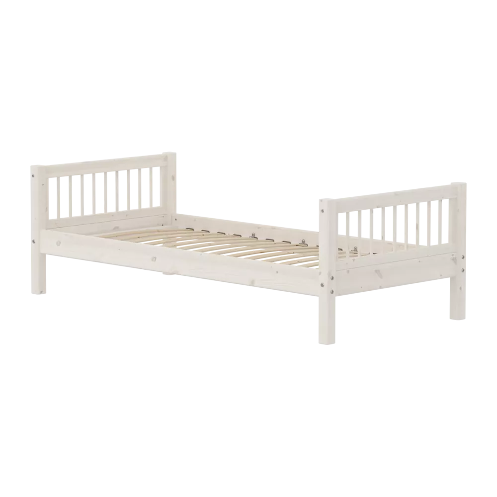 FLEXA CLASSIC Single bed s prečkama 90x200cm, White