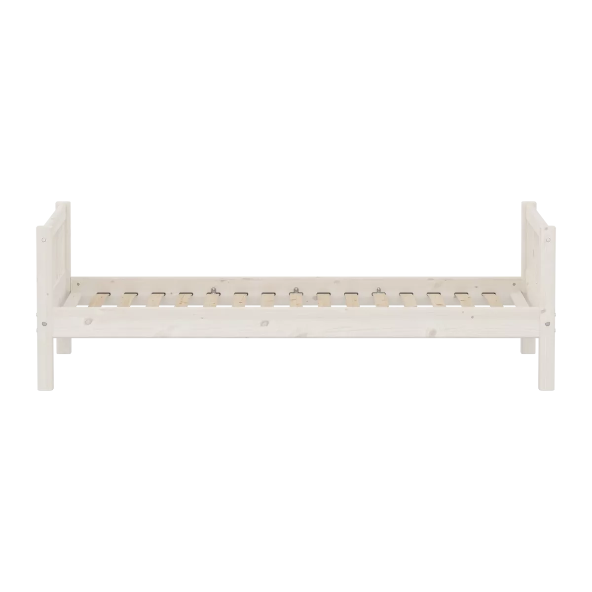 FLEXA CLASSIC Single bed s prečkama 90x200cm, White