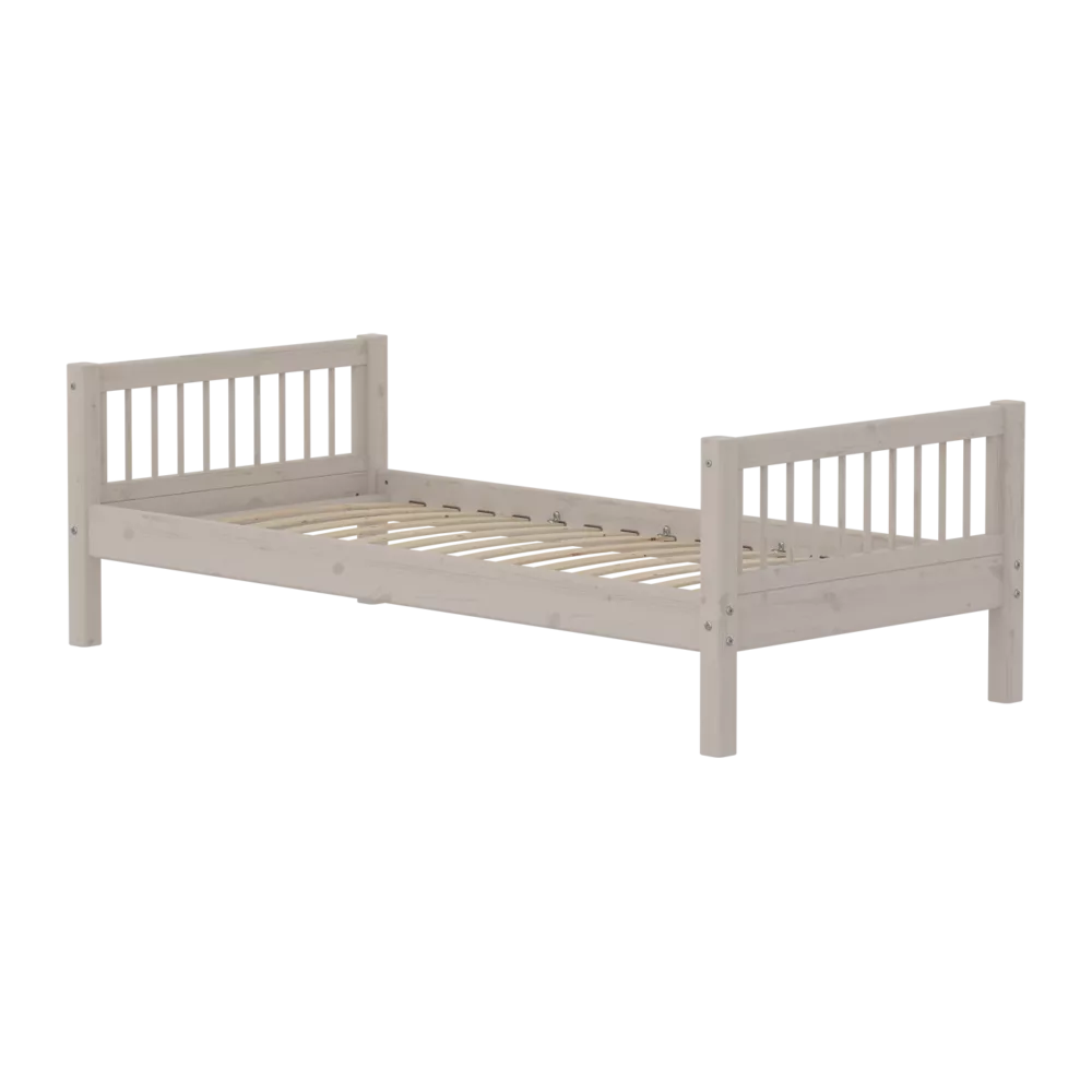 FLEXA CLASSIC Single bed s prečkama 90x200cm, Grey