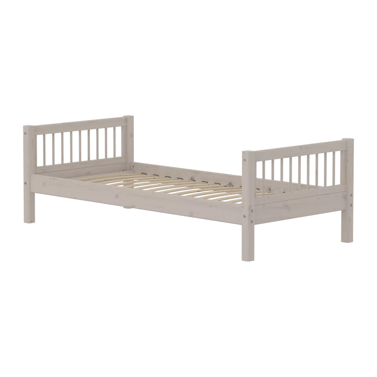 FLEXA CLASSIC Single bed s prečkama 90x200cm, Grey