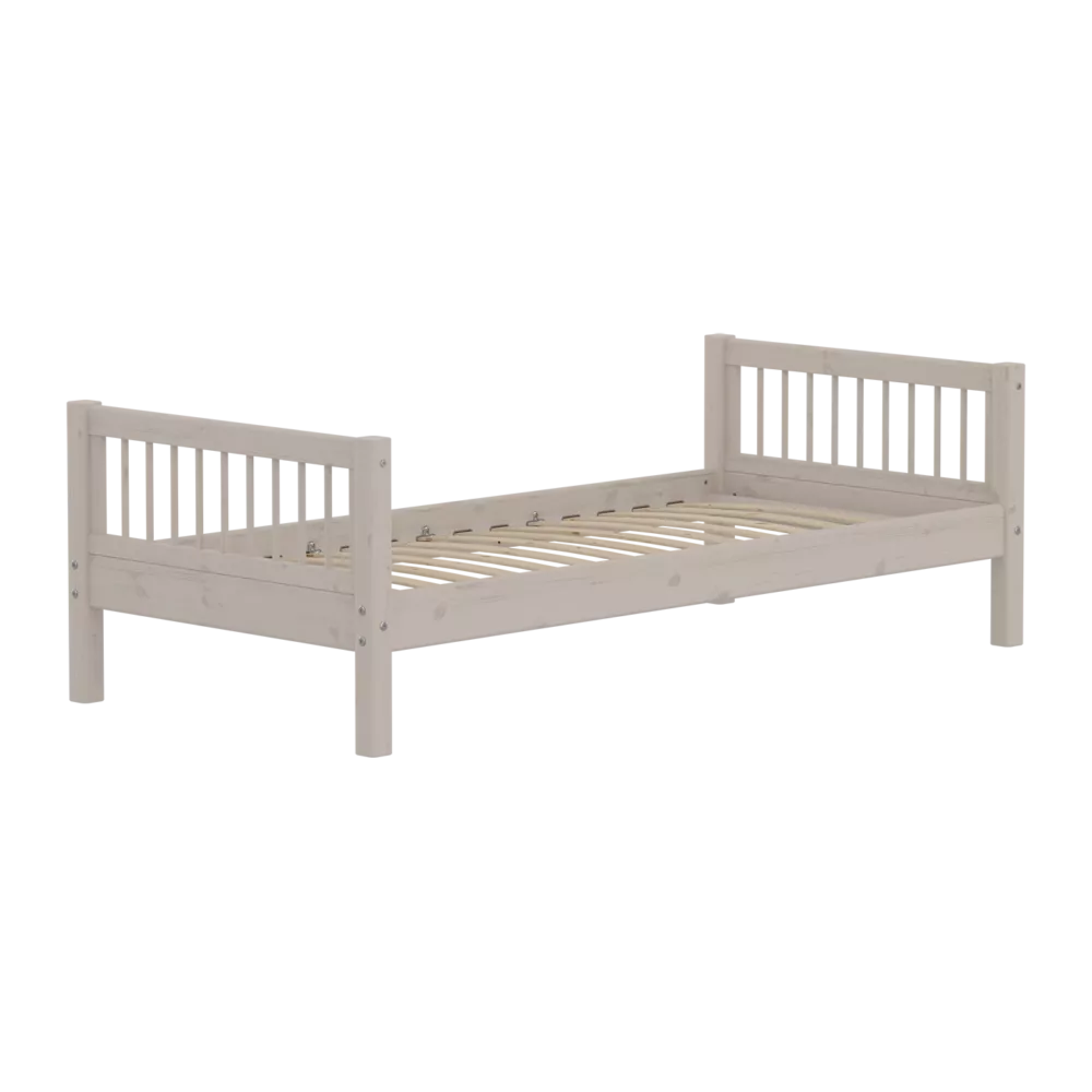 FLEXA CLASSIC Single bed s prečkama 90x200cm, Grey