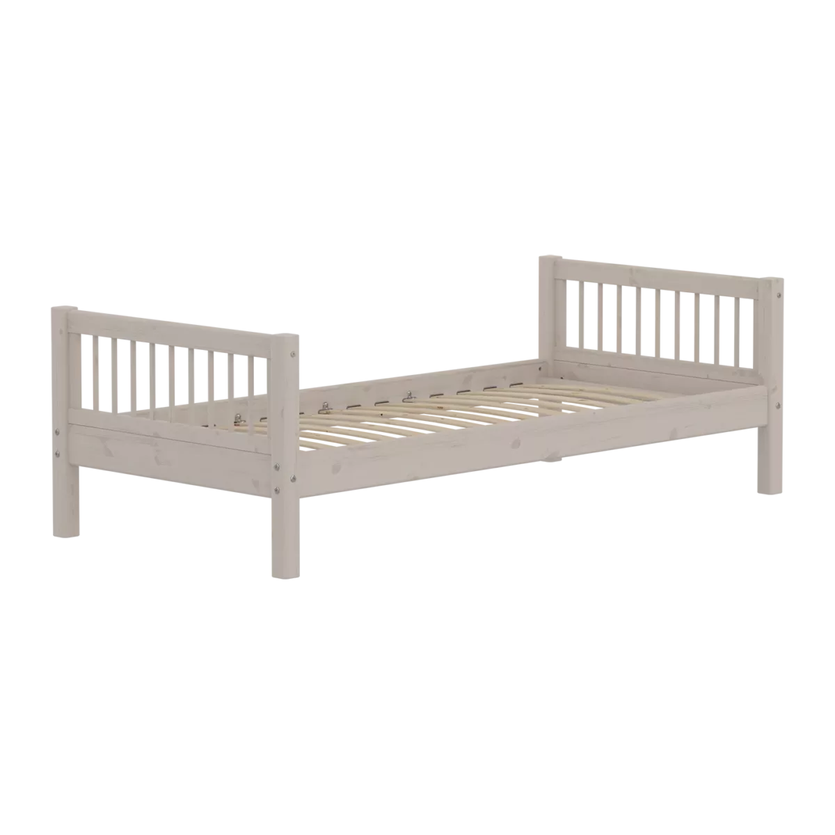 FLEXA CLASSIC Single bed s prečkama 90x200cm, Grey