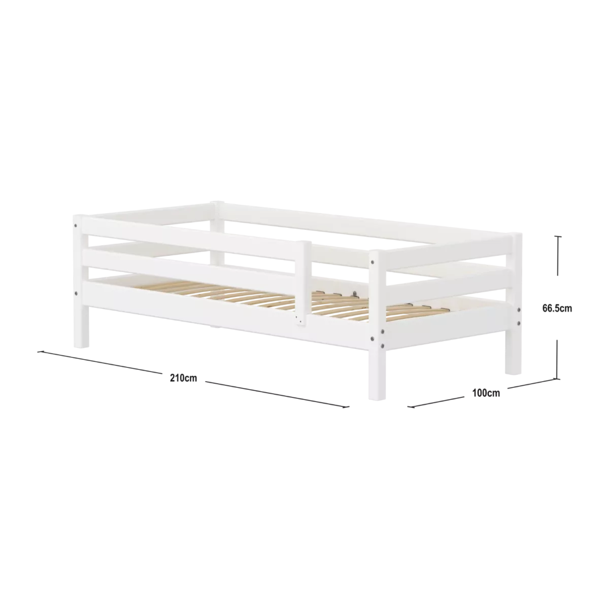 FLEXA CLASSIC Single bed sa zaštitnom ogradicom Bijeli