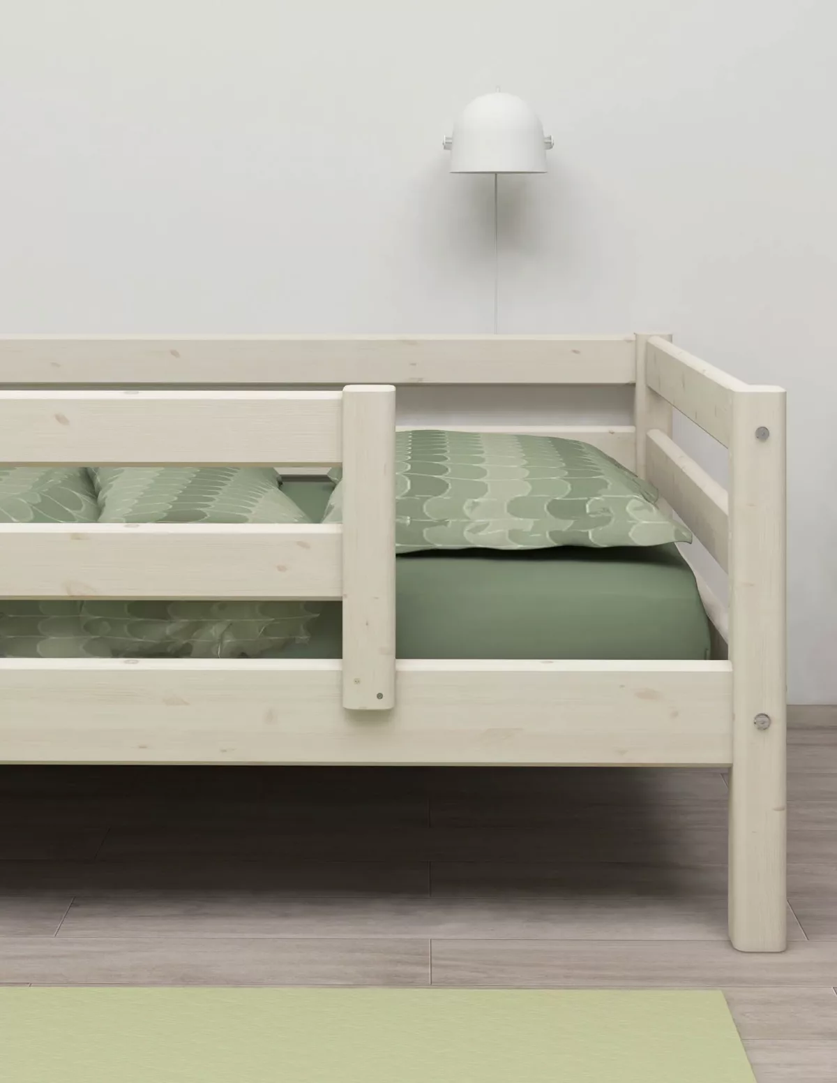 FLEXA Single bed sa zaštitnom ogradicom White