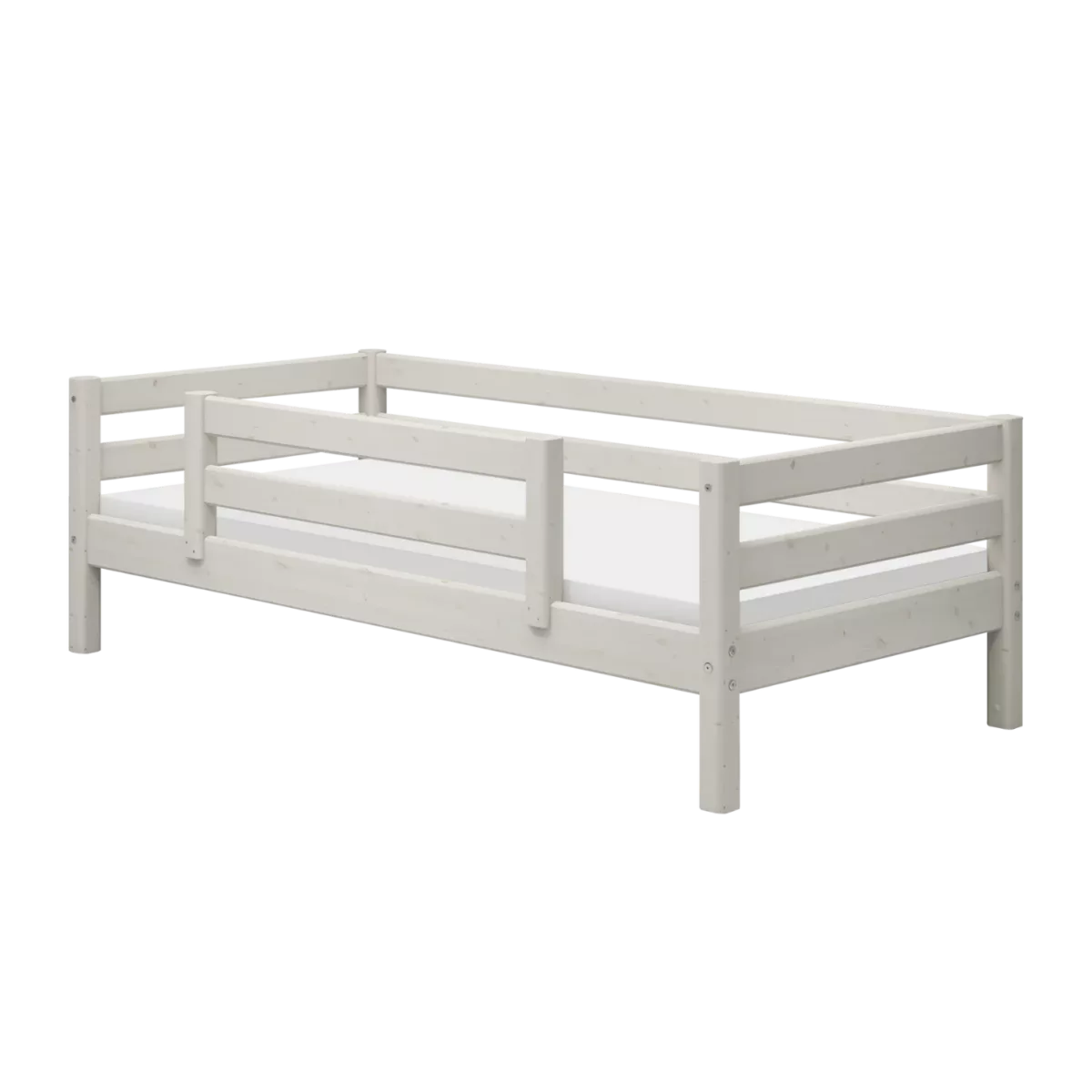FLEXA Single bed sa zaštitnom ogradicom White