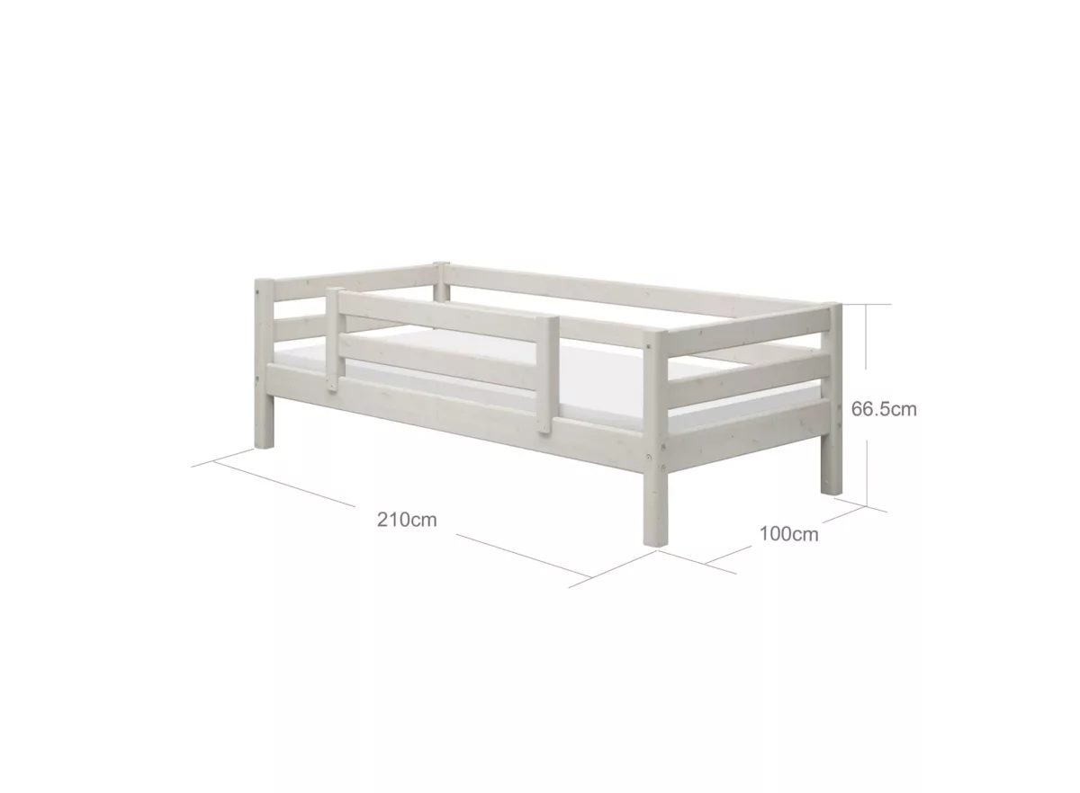 FLEXA Single bed sa zaštitnom ogradicom White