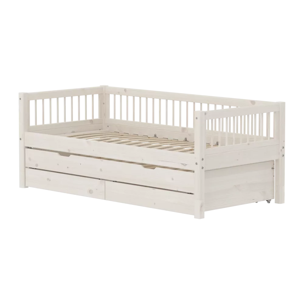 FLEXA CLASSIC Daybed s pomoćnim krevetom i ladicama White