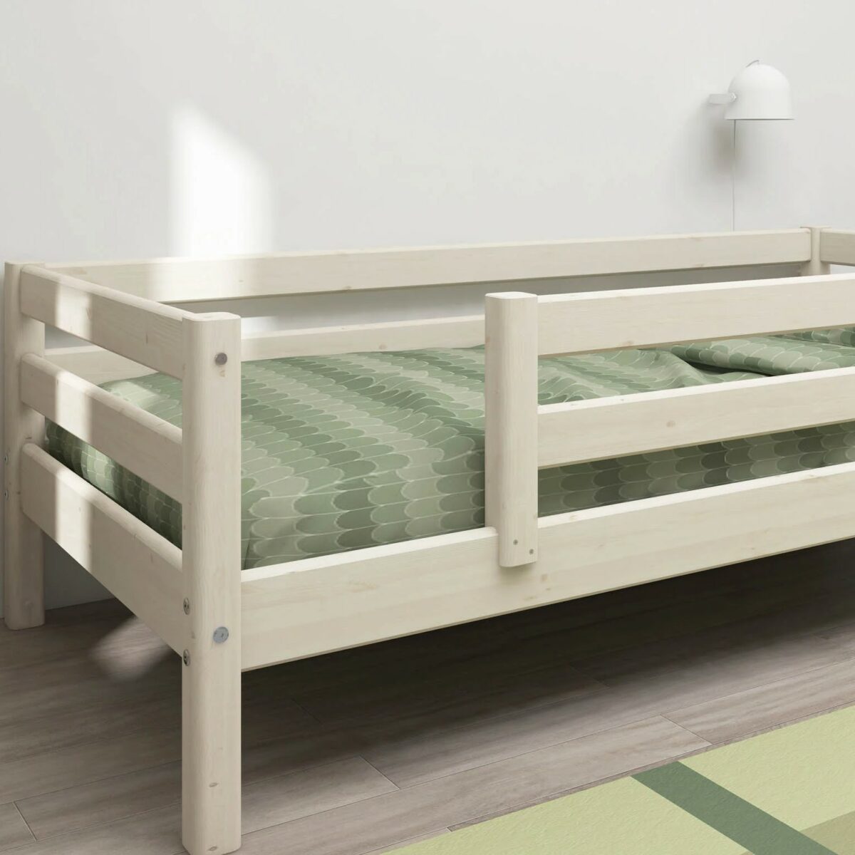 FLEXA Single bed sa zaštitnom ogradicom White - Slika 2