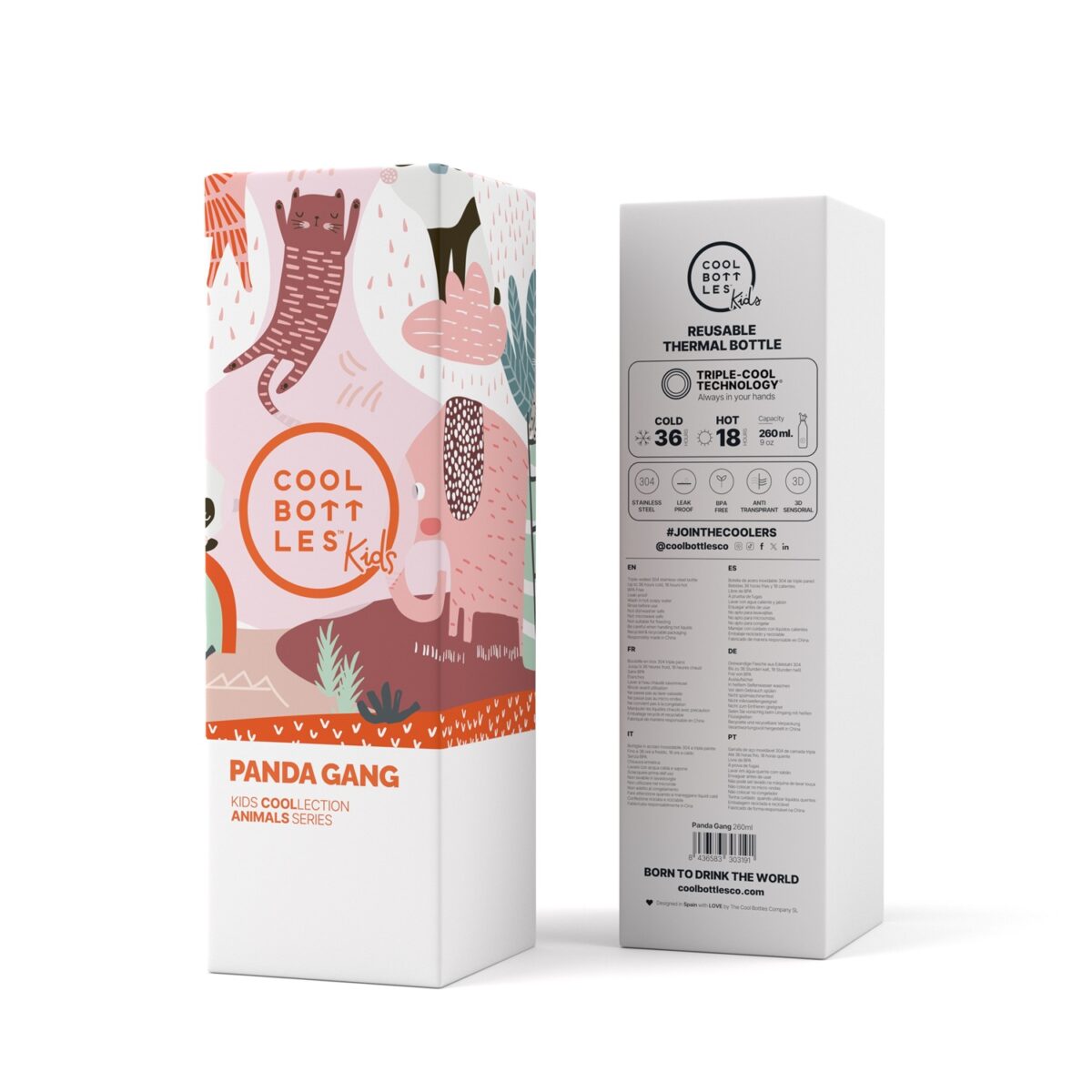 Cool Bottles Panda Gang 260ml - Slika 4