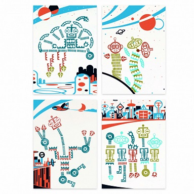 2222 Djeco Set sa štambiljima-Roboti