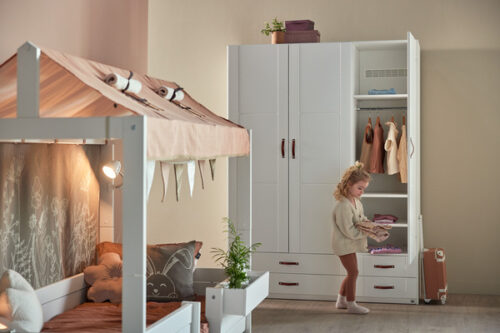 Ormar sa troje vrata i policama 150cm bijeli