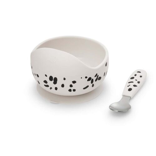 Elodie Details silikonska posuda sa žlicom-Dalmatian dots