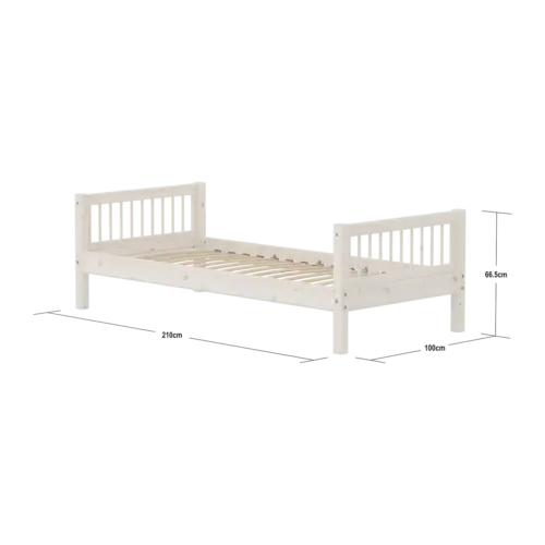 FLEXA CLASSIC Single bed s prečkama 90x200cm, White