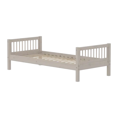 FLEXA CLASSIC Single bed s prečkama 90x200cm, Grey