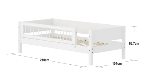 FLEXA WHITE daybed s ogradicom