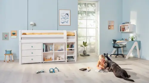 90-10110-2-01_11_1800x1800 FLEXA CLASSIC Mid-high Krevet s ravnim ljestvama 90 x 200 cm