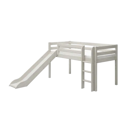 FLEXA CLASSIC Mid-high Krevet s ravnim ljestvama i toboganom White IZLOŽBENI PRIMJERAK