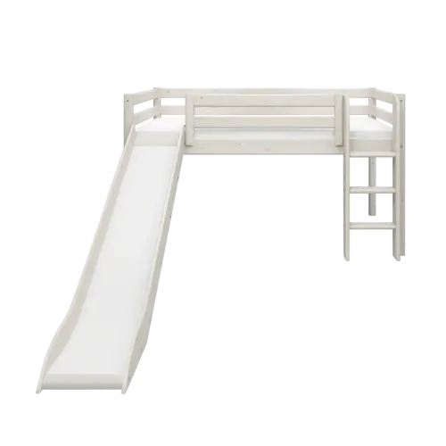 FLEXA CLASSIC Mid-high Krevet s ravnim ljestvama i toboganom White IZLOŽBENI PRIMJERAK