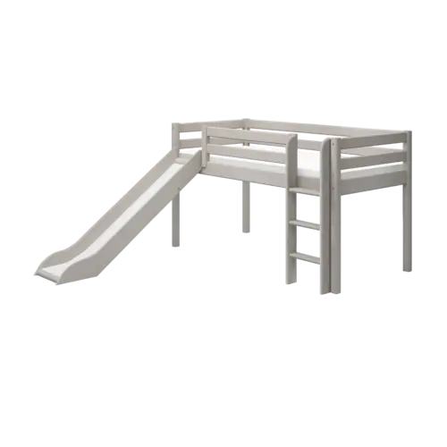 FLEXA CLASSIC Mid-high krevet s toboganom i ravnim ljestvama Grey