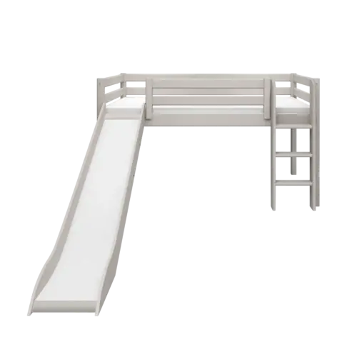 90-10114-3-01_52 FLEXA CLASSIC Mid-high krevet s toboganom i ravnim ljestvama Grey