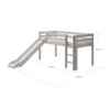 90-10114-3-01_55 FLEXA CLASSIC Mid-high krevet s toboganom i ravnim ljestvama Grey