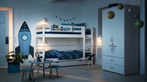 FLEXA CLASSIC Krevet na kat s ravnim ljestvama i ladicama