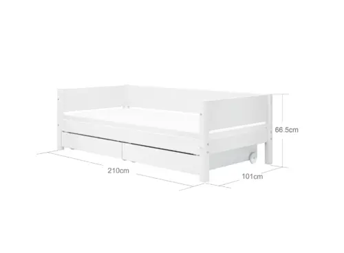 FLEXA WHITE Daybed s dvije ladice