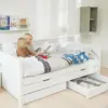 FLEXA WHITE Daybed s Pomoćnim krevetom i ladicama