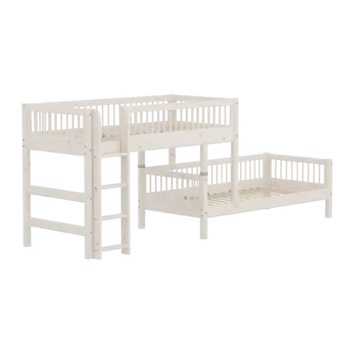 90-11217-2_54_1-scaled FLEXA CLASSIC Semi-high Kutni krevet s prečkama i ravnim ljestvama White