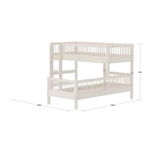 90-11217-2_55_1-scaled FLEXA CLASSIC Semi-high Kutni krevet s prečkama i ravnim ljestvama White